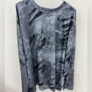 Magellan Outdoors Men's Realtree fishing Abstract Black & Gray Long Sleeve 2XL